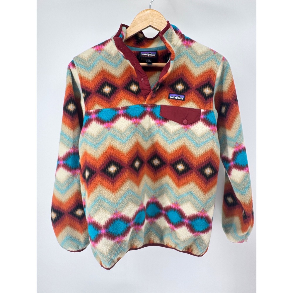Patagonia Lightweight Synchilla Snap-T Fleece Pullover XXS Timber Twist Aztec